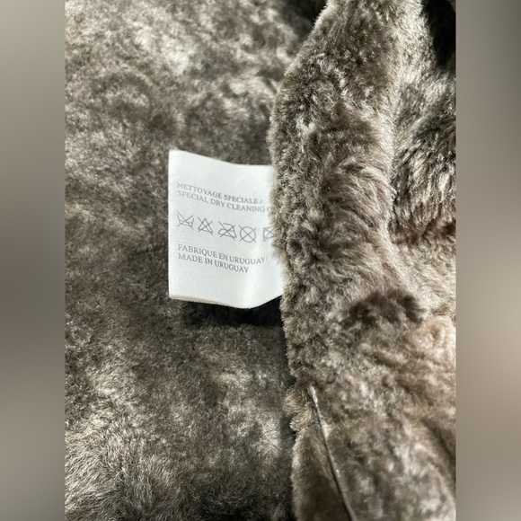 Utex Design leather/shearling  Coat in dark Brown Sz.L - Picture 5 of 8